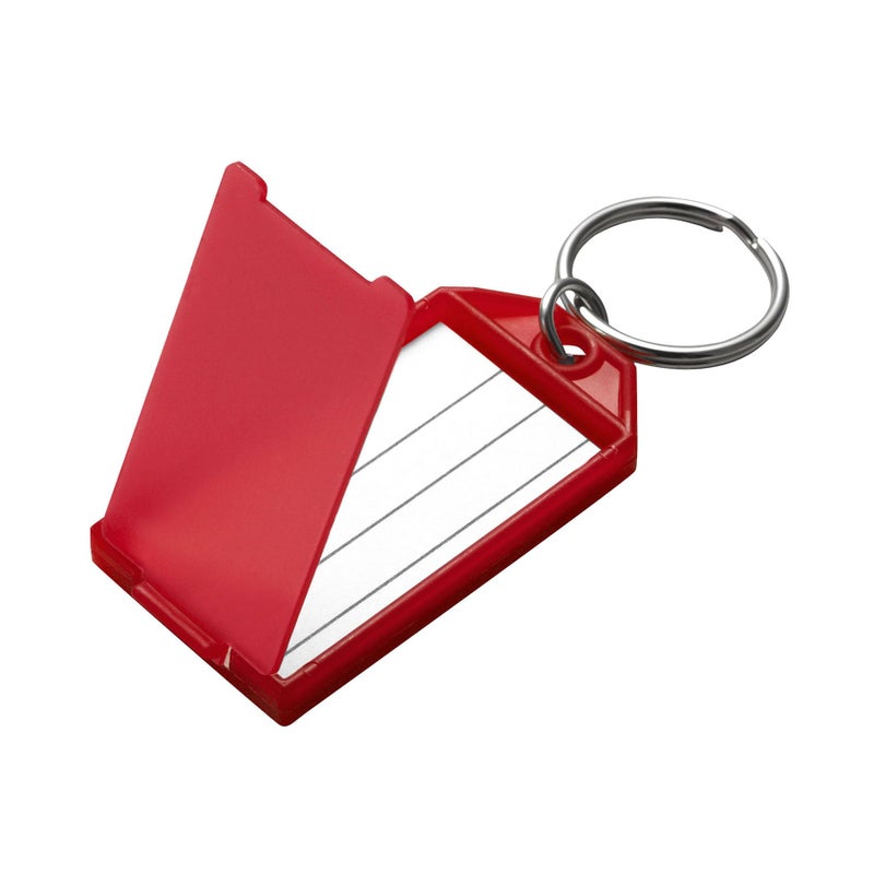 Lucky Line Key Tag with Flap, Split Ring & Paper Insert for Labeling, Key Organization & Identification, 10-Pack, Red (6057010) - Image 2